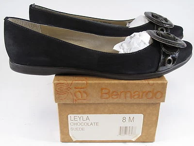 BERNARDO Women's LEYLA Chocolate Dark Brown Suede Round Toe Ballet Flats US 8 M - Image 1 of 2