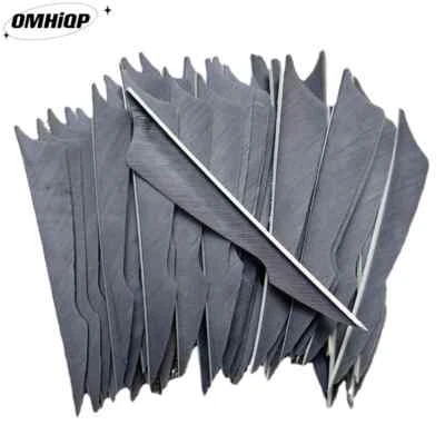 50Pcs 4" Sting Arrow Feathers Gray Archery Arrow Feather Fletches RW LW - Image 1 of 4