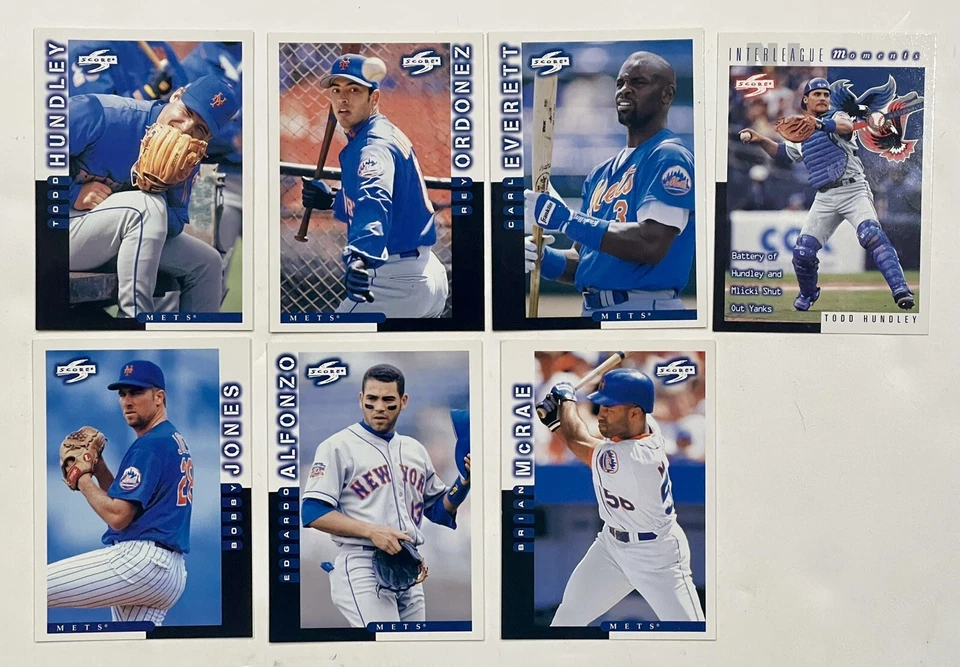 1998 SCORE BASEBALL NEW YORK METS 7 CARD LOT-EDGARDO ALFONZO-REY ORDONEZ-HUNDLEY - Image 1 of 4