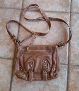 New Look Brown Faux Leather Bag with Adjustable Shoulder Strap - Picture 1 of 3