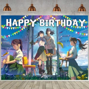 Suzume Party Supplies Party Decorations Backdrop Banner Background Birthday Gift - Picture 1 of 5