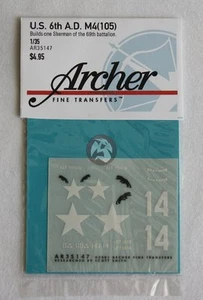 Marcas Sherman Archer 1/35 EE. UU. M4 (105) del 6o Batallón 69 d.C. AR35147 - Imagen 1 de 1