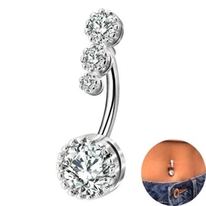 Joyería Cuerpo Zircón Botón Piercing Vientre Quirúrgico Acero Moda Anillos de ombligo - Imagen 1 de 9