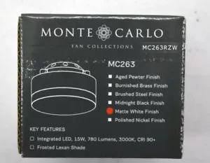 Monte Carlo Fan Collections Matte White LED Light Frosted Acrylic Shade Kit - Picture 1 of 7