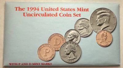 1994 US Mint Uncirculated Coin Set Denver & Philadelphia OGP. 10 Total Coins! - Image 1 of 4