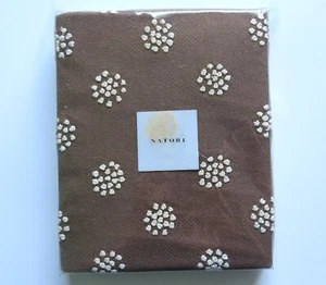 NIP NATORI Luxury Bedding Euro Sham 20x26 Brown 100% Silk Indian Block MSRP $230 - Picture 1 of 9