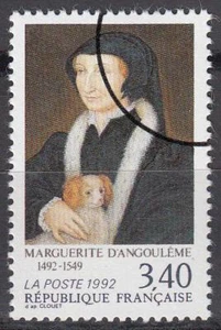 Specimen, France Sc2285 Marguerite d'Angouleme, Dog - Picture 1 of 1