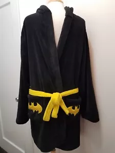 Tm&Dc Mens Batman Robe Small Black Rare Original Hooded - Picture 1 of 10