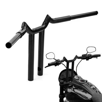 14" Rise 1-1/4" Fat Meathook T-Bar Handlebar For Harley Dyna Sportster Softail - Imagem 1 de 4
