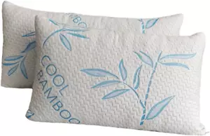 2 Pack King Size Rayon Derived from Bamboo Pillows for Sleeping, Cooling Shredde - Picture 1 of 12