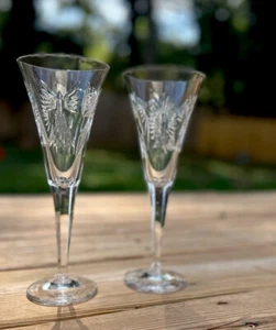 Set of 2 WATERFORD CRYSTAL Millennium 5 Universal Champagne Toasting Flutes - Picture 1 of 24