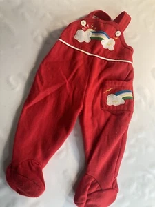 BABY ROMPER Vintage Red Rainbow SIZE 0-6 MONTHS - Picture 1 of 4