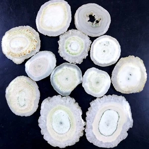 Lote de 12 piezas de piedras preciosas de cabujón de seda de cuarzo solar natural de 796 quilates 52x48 28x28 mm #2094 - Imagen 1 de 6