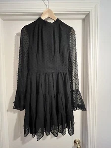Miss Ord Swiss Dot Black Dress X-small - Picture 1 of 2