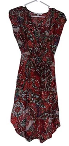 CAbi 862 St. Barts Mosaic Faux Wrap Dress V-Neck Short Cap Sleeve Size XS - Picture 1 of 6