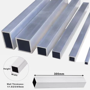 1-3Pcs Aluminium Square Tube Width 6-50mm Length 300mm Square Profile Hollowtube - Picture 1 of 6