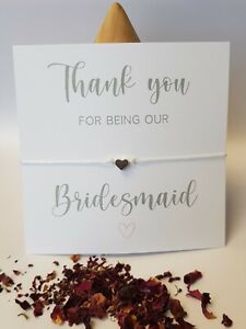 Bridesmaid, Maid of Honour, Flower Girl, Wedding Gift, Thank you Wish Bracelet 