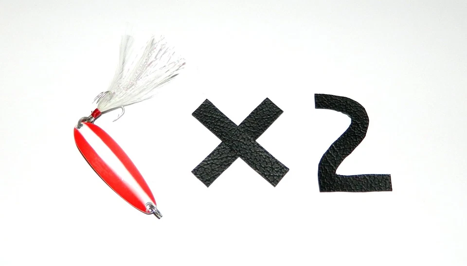 Señuelo de pesca cola pluma cuchara giratoria Crankbait rojo y blanco de 1/4 oz NUEVO X 2 Foto 1 de 1