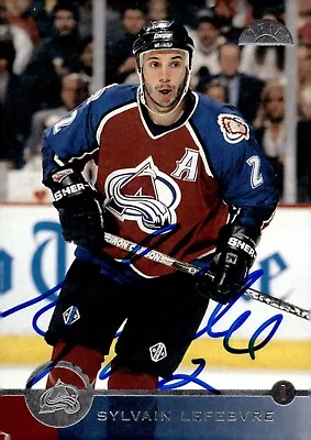 Sylvain Lefebvre - Signed 1996-97 Donruss Leaf Card #98 - Image 1 of 2
