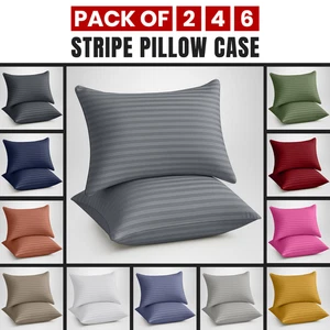 2er,4er,6er Pack Kissenbezüge Premium Soft Kissenbezug Hausfrau Streifen Kissenbezug - Bild 1 von 97