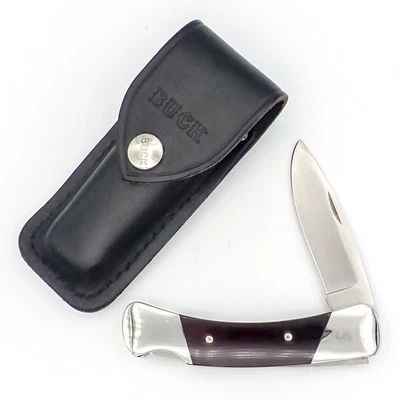 Mint 1978-81 BUCK USA Pocket Knife 500 DUKE  Lockback MAROON MICARTA Old English - Image 1 of 4