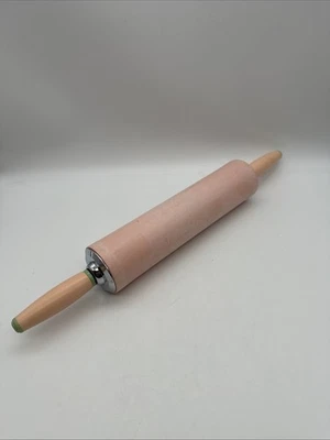 Vintage Rolling Pin 1950's Mid Century Retro Pink Melamine - Image 1 of 4