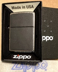 ZIPPO BLACK LEATHER EMBLEM Lighter GENUINE DESIGN 46778 Mint  SEALED New - Picture 1 of 3