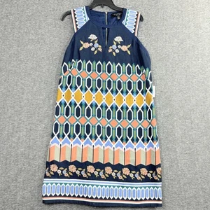 Laundry by Shelli Segal Women Colorful Tribal Boho Geometric Embroidered Dress - Picture 1 of 6