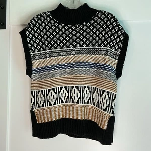 Suéter Chaleco Suéter Mármol Mujer Talla Grande Cuello Simulado Tribal Fair Isle Boho - Imagen 1 de 6