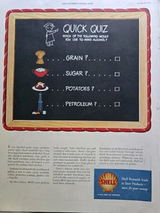 1951 Shell Oil Research grain sugar potatoes petroleum alcohol quiz vintage ad - Picture 1 of 1