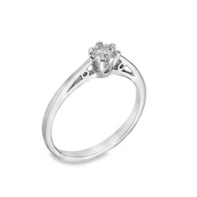 9ct White Gold Diamond Engagement Ring - Size K - 0.25ct - Image 1 of 4