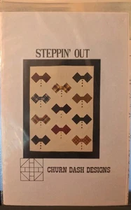 Steppin Out Bow Tie Quilt PATTERN PS6 by Churn Dash Designs 35"x43" Vtg New - Picture 1 of 2