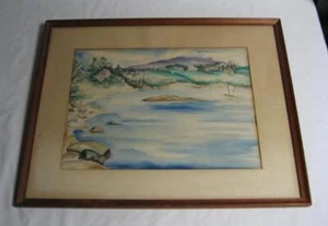 1948 EINGESTELLT? MODERNIST MAINE KÜSTENLANDSCHAFT GEMÄLDE - Bild 1 von 1