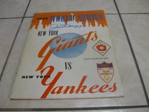1951 VINTAGE WORLD SERIES PROGRAM NY GIANTS vs NEW YORK YANKEES JOE DiMAGGIO SIG - Picture 1 of 6