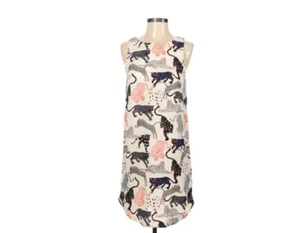 H&M ärmelloses Kleid elfenbein Raubkatzen Damen 4 Neuheit Print Leopard Gepard - Bild 1 von 7