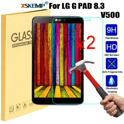 2Pc for LG G PAD 8.3 V500 G Pad 3 IV 4 8.0 Tempered Glass Screen Protector Cover - Image 1 of 4