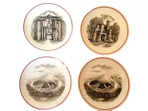 4 VILLEROY & BOCH Porcelain Dipping Dishes Small White 4" x Mini Plates Sketched - Picture 1 of 7