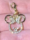 Gold Minnie Mouse Charm Zipper Pull & Keychain Add On Clip!!