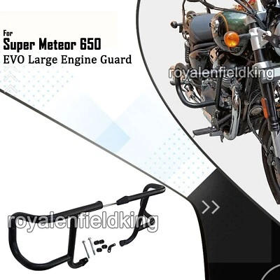Fit For Royal Enfield SUPER METEOR 650 EVO Large Engine Guard, Black - Image 1 of 4