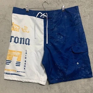 Costume da bagno corto tavola birra CORONA taglia uomo XXL blu giallo tasca 129319 - Foto 1 di 9
