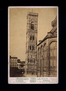 G fotografia d'epoca albumina CAMPANILE DI GIOTTO FIRENZE g.brogi - Imagen 1 de 2