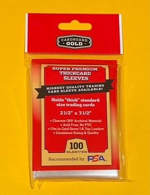 100 Cardboard Gold Super Premium Thick Card Sleeves 2 7/8" x 3 7/8" - CBG 🔥 - Image 1 of 2