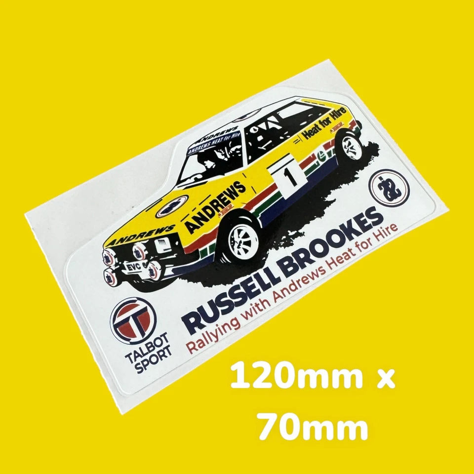 Talbot Sport Russel Brookes Motor Racing Team Rally Classic Vinyl Sticker Car Uk - Image 1 of 1