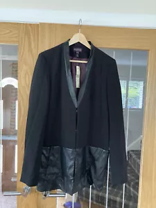 Long Tall Sally Black PU Panel Jacket UK Size 14 New with tags - Picture 1 of 9