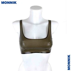 Latex Lingerie Tank Tops Translucent Bra with Black Trim for Catsuit Fetish SM - Picture 1 of 11