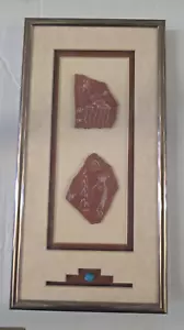 Signed Framed Larry Beck Native American Petroglyph Wall Art Rock - Picture 1 of 9
