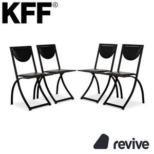 Set Di 4 Sedie KFF Sinus In Pelle Nera - Bild 1 von 12