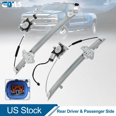 Pair Rear Window Regulator For Nissan Frontier 2005-2015 Left Right w/ Motor - Image 1 of 4
