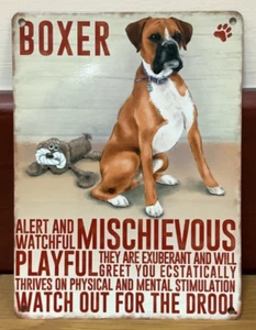 Boxer - Vintage Style Metal Wall Hanging Dog Sign - Picture 1 of 1