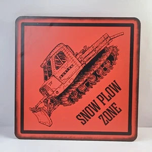 SNOW PLOW ZONE METAL SIGN -POTTERY BARN  25×25 - Picture 1 of 16